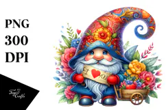 Detailed Valentines Gnome with Victory Sign PNG Product Image 1
