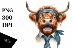 Cow Tie Enthusiastic Goofy Sublimation Clipart Product Image 3