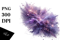 Shiny Violet Watercolor Splash Clipart Product Image 1