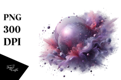 Shiny Violet Watercolor Splash Clipart Product Image 1