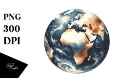 Simple Vintage Earth | Watercolor Clipart Product Image 1
