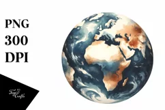 Simple Vintage Earth | Watercolor Clipart Product Image 1