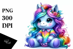 baby Unicorn Sitting PNG Product Image 3