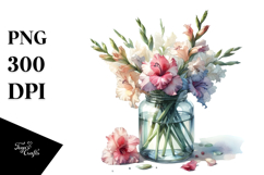 Gladiolus Jar White Background | Sublimation Clipart Product Image 1