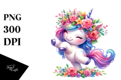 Cute Baby Unicorn Dancing, PNG Product Image 1