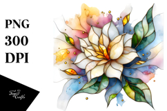 Stained Gardenia with Golden Insertions PNG Product Image 1