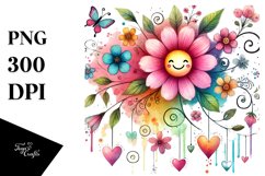 Colorful Smiling Flower PNG Product Image 1
