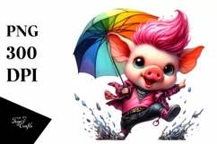 Cute Baby Pig Dancing PNG Product Image 1