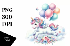 Colorful Baby Unicorn PNG Product Image 3