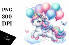 Colorful Baby Unicorn PNG Product Image 1