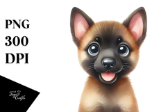 Happy Malinois Watercolor PNG Product Image 1