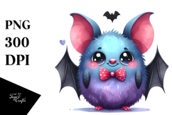 Funny Bat Summer Sticker Clipart Product Image 1