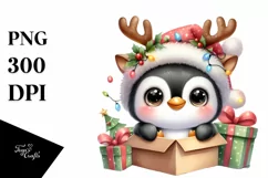 a Cute Watercolor Penguin PNG Product Image 3