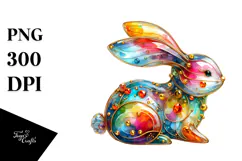 Bunny with Golden Insertions, Vibrant PNG Product Image 1