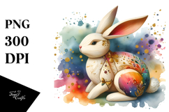 Colorful Bunny Made of Wood PNG Product Image 1