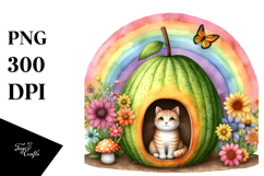 Colorful Fruit Rainbow Mushroom Butterfly | Sublimation Product Image 1