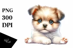 Watercolor Baby Dog High PNG Product Image 1
