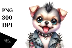 Cute Punk Baby Puppy PNG Product Image 1