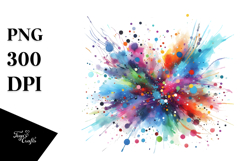Colorful Brushstroke Splatter PNG Product Image 1