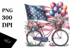 Vintage Vibrant Bicycle Balloons | Clipart Product Image 1