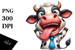 Silly Cartoon Cow, Transparent PNG Product Image 1