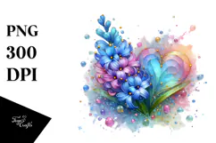 Abstract Vibrant Hyacinth Heart PNG Product Image 1