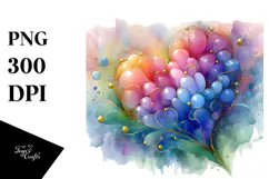 Abstract Vibrant Hyacinth Heart PNG Product Image 1