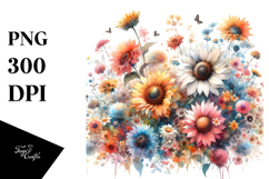 Colorful Sunflower Abstract PNG Product Image 1