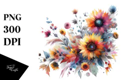 Colorful Sunflower Abstract PNG Product Image 1