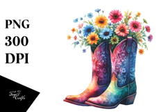 Colorful Cowboy Boots as Flower Pot | Clipart Product Image 1