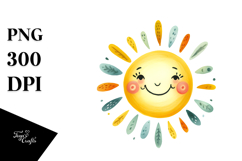 Whimsical Smiling Sun PNG Product Image 1