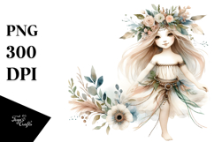 Washed Watercolor Boho Fairy PNG Product Image 1