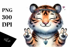Funny Tiger Smiling Love Sign | Sublimation Clipart Product Image 3