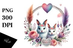 Boho Baby Rabbit with Heart PNG Product Image 1