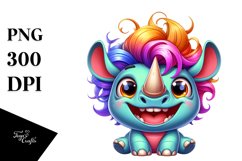 Colorful Baby Rhino Clipart Product Image 3