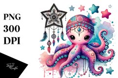 Colorful Boho Octopus, Transparent PNG Product Image 1