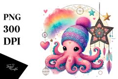 Colorful Boho Octopus, Transparent PNG Product Image 1