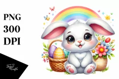 Easter Bunny Egg Flower, Clipart |T-shirt, Mug PNG Product Image 8