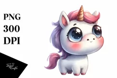 Funny Baby Unicorn Face, Transparent PNG Product Image 1