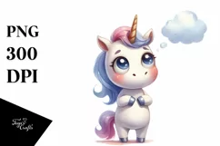 Funny Baby Unicorn Face, Transparent PNG Product Image 3