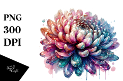 Shiny Chrysanthemum with Metallic Insertions, Transparent Product Image 1