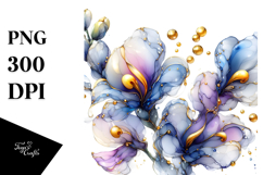 Glossy Sweet Pea Watercolor Splash Clipart Product Image 1