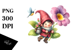 Cute Gnome with Primrose PNG Product Image 1