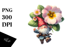 Cute Gnome with Primrose PNG Product Image 1