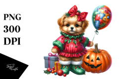 Vibrant Drawing Cute Baby Dog | Sublimation Clipart Product Image 1