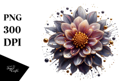 Abstract Golden Dahlia PNG Product Image 1