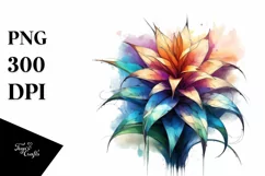 Abstract Watercolor Stained Lobelia Clipart Product Image 3