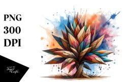 Abstract Watercolor Stained Lobelia Clipart Product Image 3