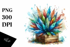 Abstract Watercolor Stained Lobelia Clipart Product Image 3