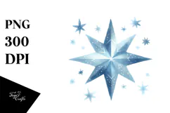 Washed Whimsical Star, Transparent PNG Product Image 1